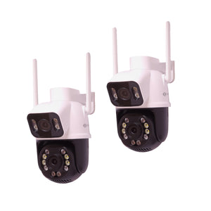 Cámara IP PTZ Doble Lente T897DL Giratoria Exterior 6MP - Set x2 Unidades - ICSEE